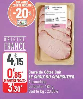 Carré de Côtes Cuit LE CHOIX DU CHARCUTIER