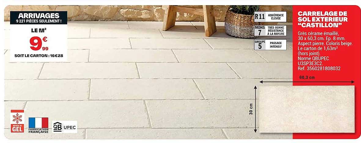 CARRELAGE DE SOL EXTERIEUR “CASTILLON”
