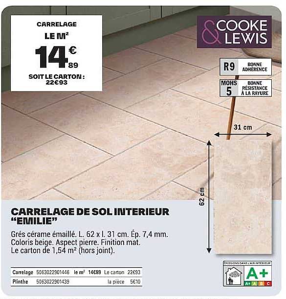 CARRELAGE DE SOL INTERIEUR “EMILIE”