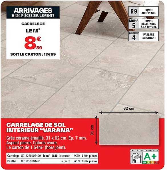 CARRELAGE DE SOL INTERIEUR “VARANA”