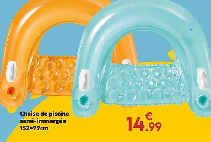 Chaise de piscine semi-immergée 152×99cm