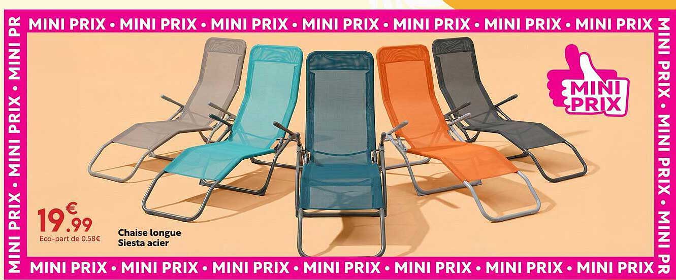 Chaise longue Siesta acier