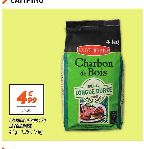 CHARBON DE BOIS 4 KG LA FOURNAISE