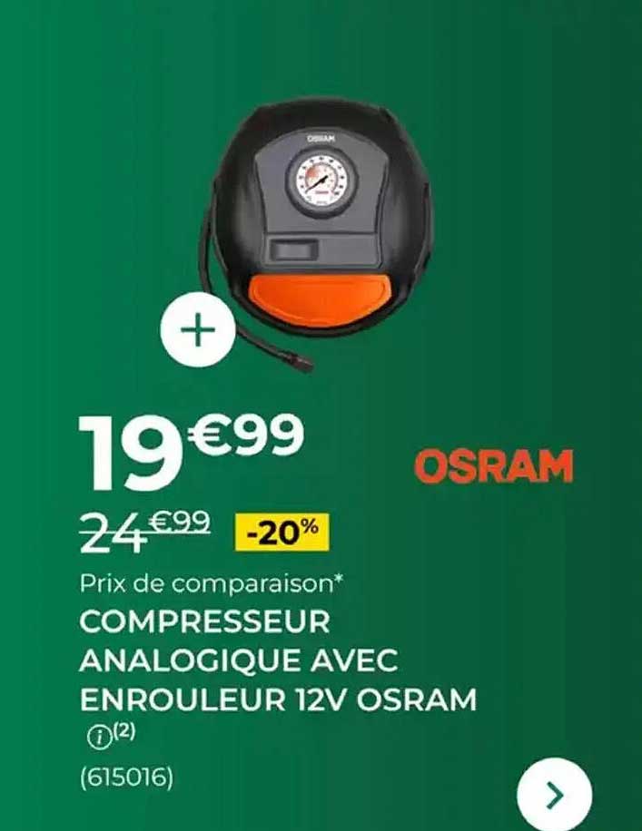 COMPRESSEUR ANALOGIQUE AVEC ENROULEUR 12V OSRAM