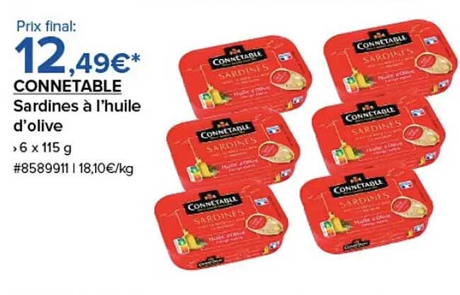 CONNETABLE Sardines à l'huile d'olive