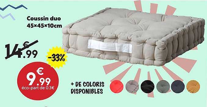 Coussin duo 45×45×10cm