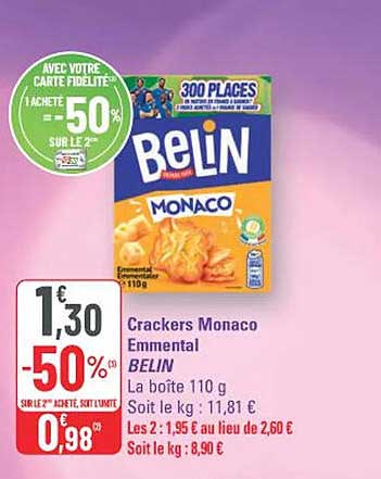 Crackers Monaco Emmental BELIN