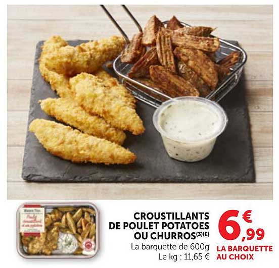 CROUSTILLANTS DE POULET POTATOES OU CHURROS (3€)