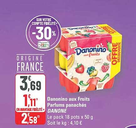 Danonino aux Fruits Parfums panachés DANONE