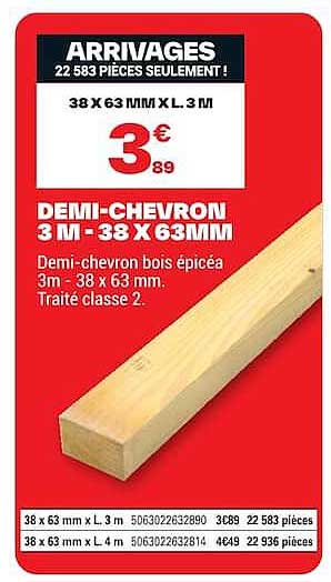 DEMI-CHEVRON 3 M - 38 X 63MM