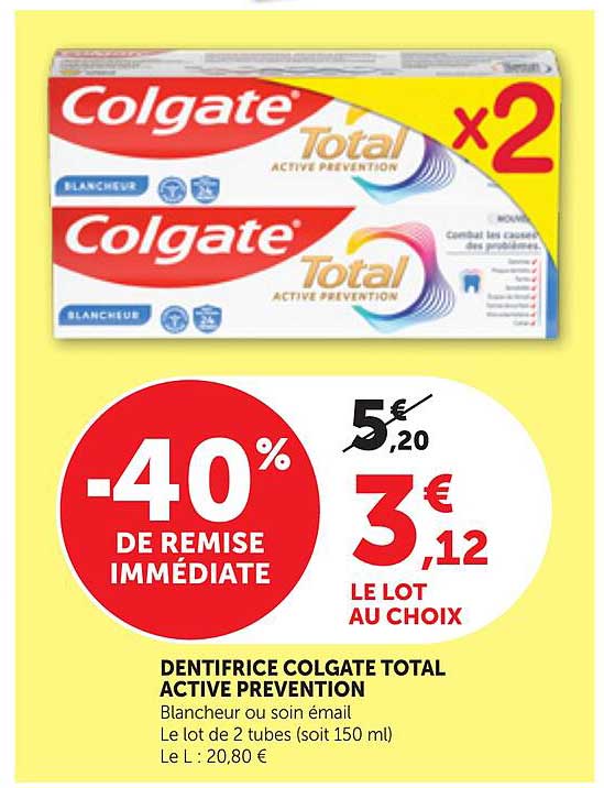 DENTIFRICE COLGATE TOTAL ACTIVE PREVENTION