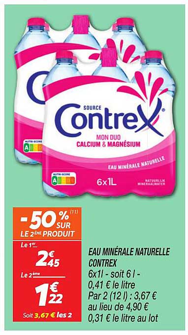 EAU MINERALE NATURELLE CONTREX 6x1l - soit 6l -