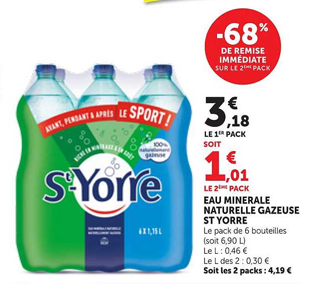 EAU MINERALE NATURELLE GAZEUSE ST YORRE
