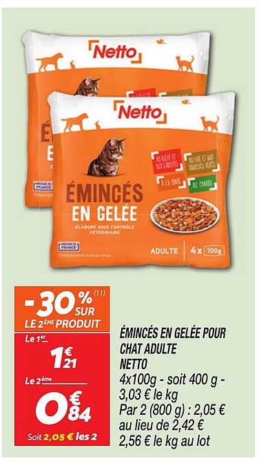 ÉMINCÉS EN GELÉE POUR CHAT ADULTE NETTO