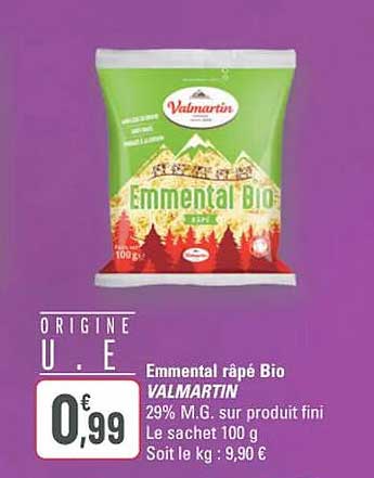 Emmental râpé Bio VALMARTIN