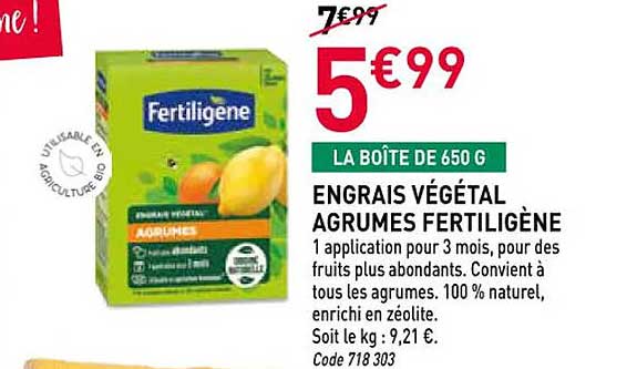 ENGRAIS VÉGÉTAL AGRUMES FERTILIGÈNE