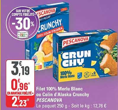 Filet 100% Merlu Blanc ou Colin d’Alaska Crunchy PESCANOVA