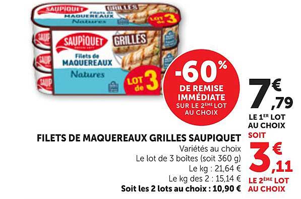 FILETS DE MAQUEREAUX GRILLES SAUPIQUET