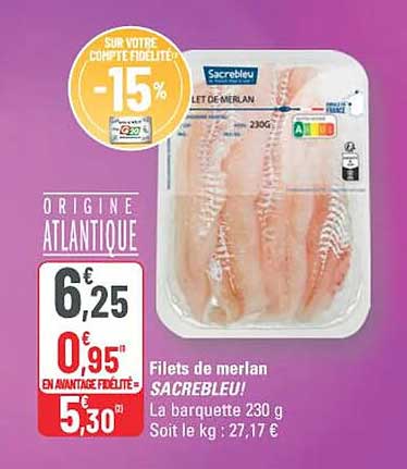 Filets de merlan SACREBLEU ! La barquette de 230 g