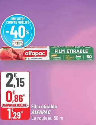 Film étirable ALFAPAC Le rouleau 50 m