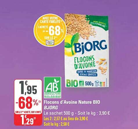 Flocons d'Avoine Nature BIO BJORG