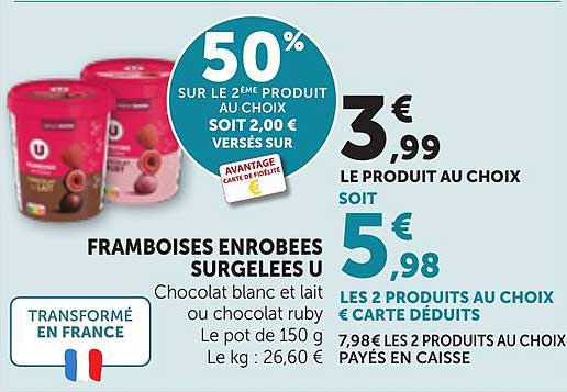 FRAMBOISES ENROBEES SURGELEES U