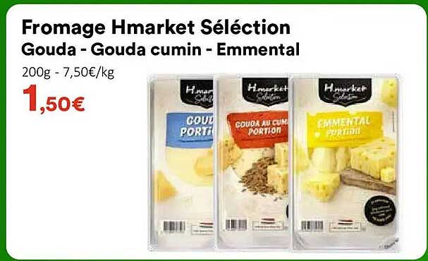 Fromage Hmarket Sélection Gouda - Gouda cumin - Emmental