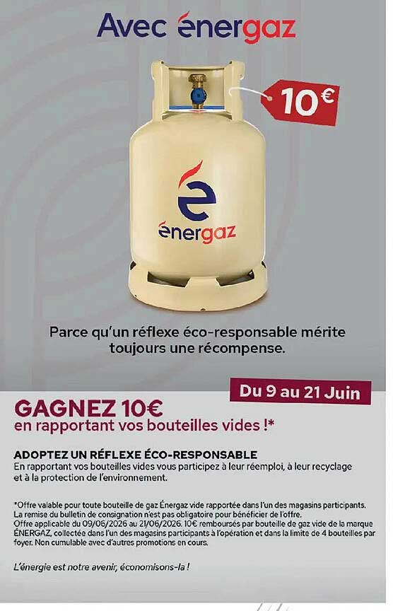 GAGNEZ 10€ en rapportant vos bouteilles vides !*