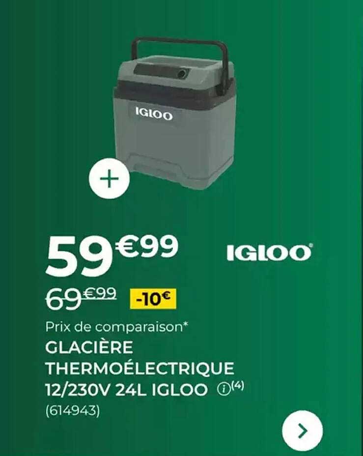 GLACIÈRE THERMOÉLECTRIQUE 12/230V 24L IGLOO