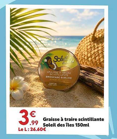 Graisse à traire scintillante Soleil des îles 150ml