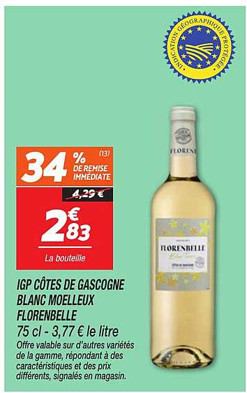 IGP CÔTES DE GASCOGNE BLANC MOELLEUX FLORENBELLE