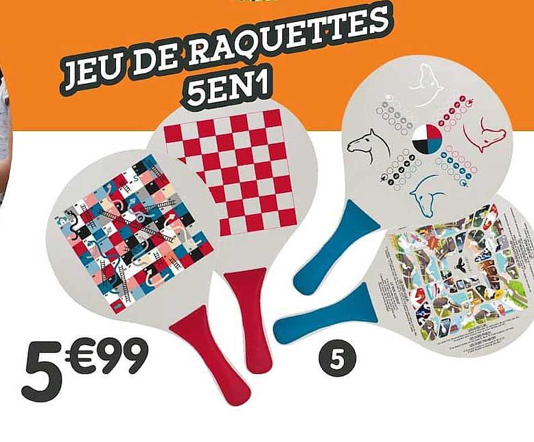 JEU DE RAQUETTES 5EN1