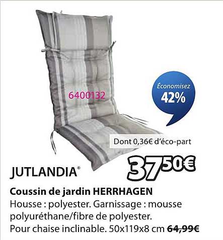 JUTLANDIA Coussin de jardin HERRHAGEN