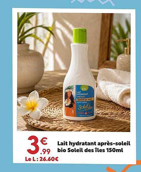Lait hydratant après-soleil bio Soleil des îles 150ml