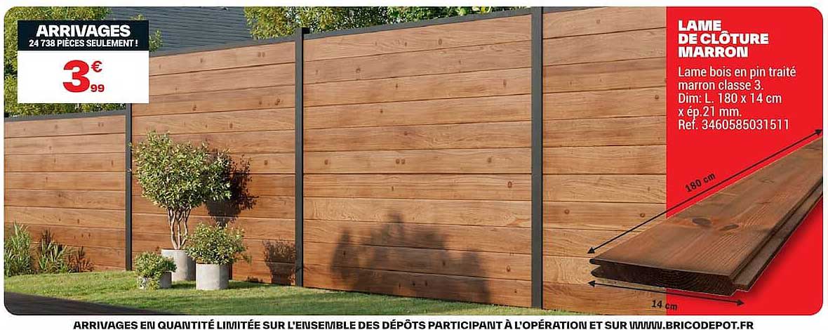 LAME DE CLÔTURE MARRON