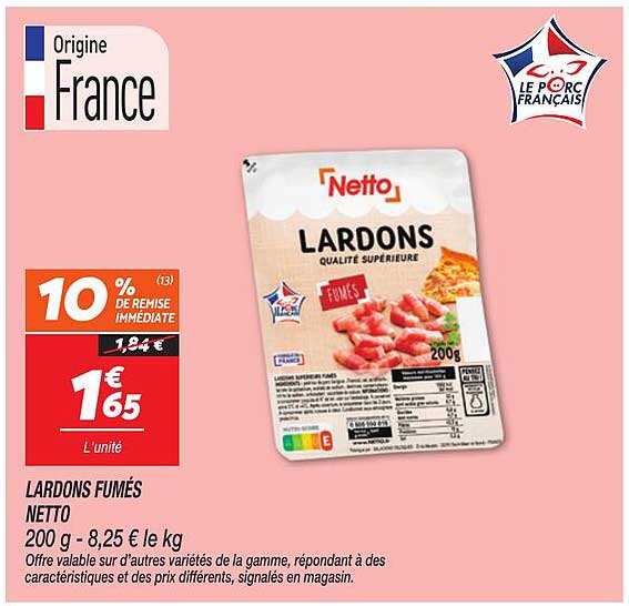 LARDONS FUMÉS NETTO