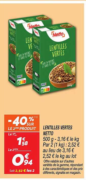 LENTILLES VERTES NETTO