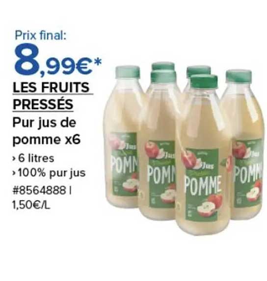 LES FRUITS PRESSÉS Pur jus de pomme x6