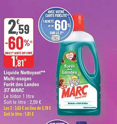 Liquide Nettoyant** Multi-usages Forêt des Landes ST MARC