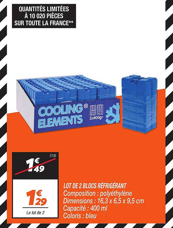 LOT DE 2 BLOCS RÉFRIGÉRANT