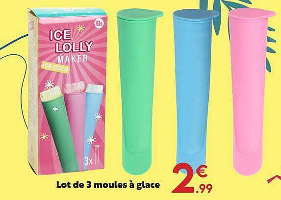 Lot de 3 moules à glace