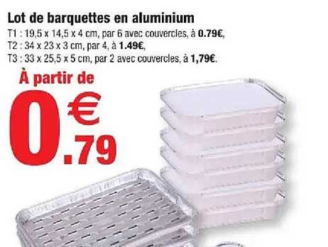 Lot de barquettes en aluminium