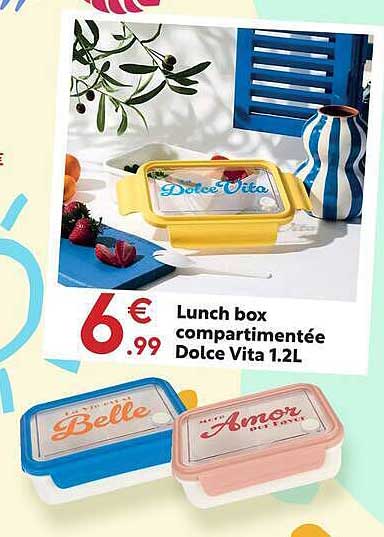 Lunch box compartimentée Dolce Vita 1.2L