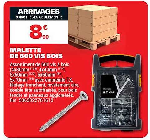 MALETTE DE 600 VIS BOIS