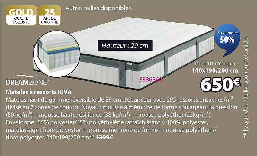 Matelas à ressorts KIVA