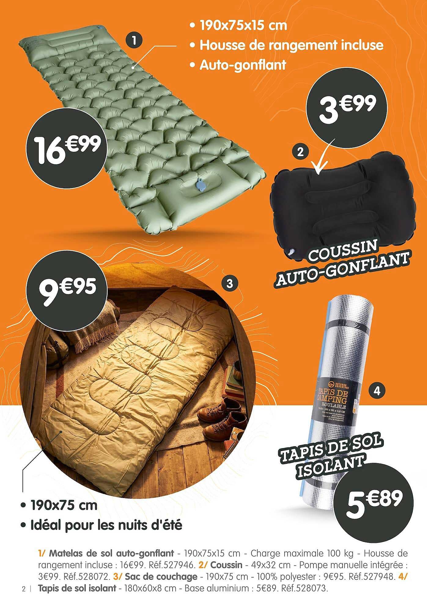 Matelas de sol auto-gonflant