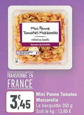 Mini Penne Tomates Mozzarella