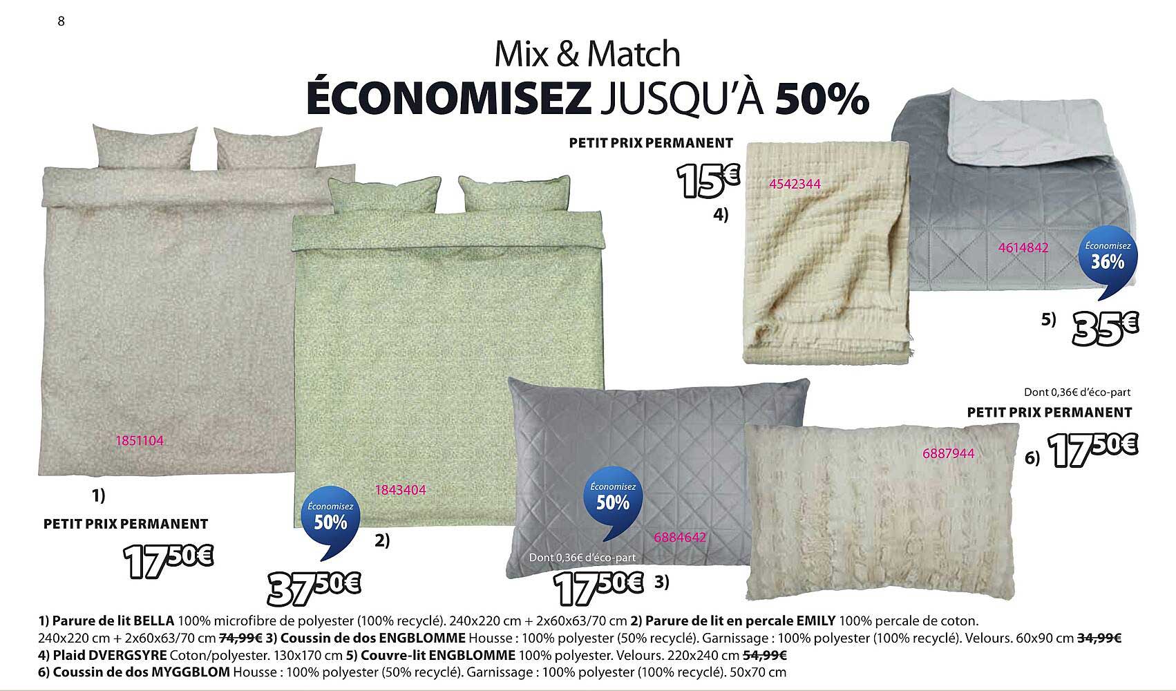 Mix & Match ÉCONOMISEZ JUSQU’À 50%