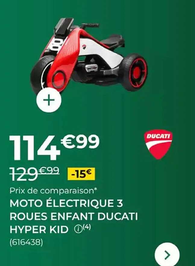 MOTO ÉLECTRIQUE 3 ROUES ENFANT DUCATI HYPER KID (616438)