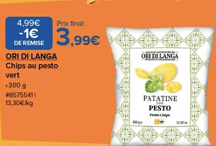 ORI DI LANGA Chips au pesto vert